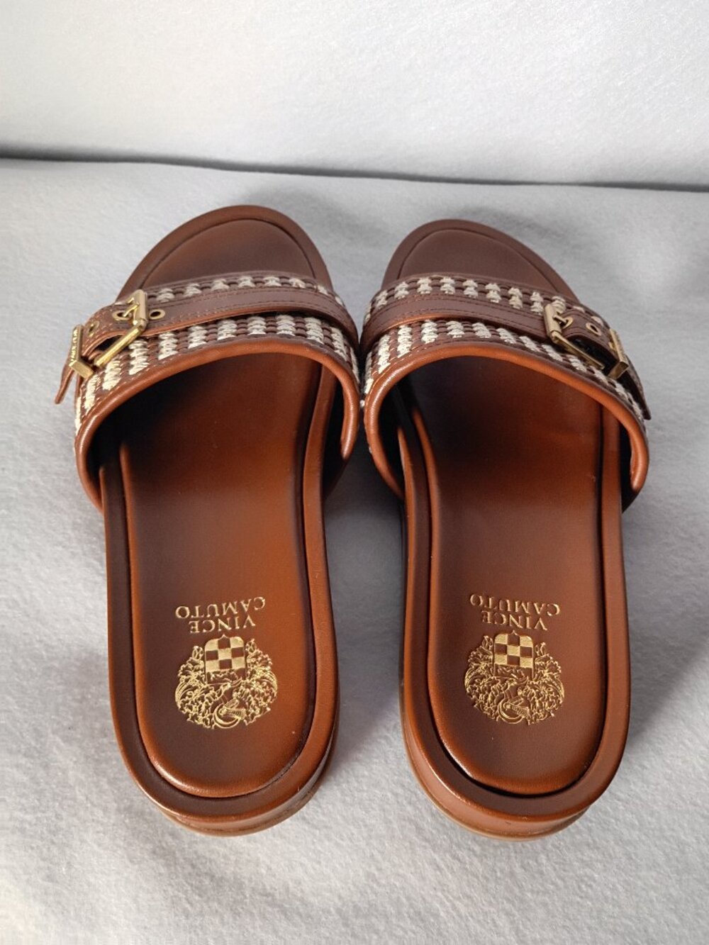 Vince Camuto Womens Kenlie Brown Slides Size 10M - Picture 3 of 4